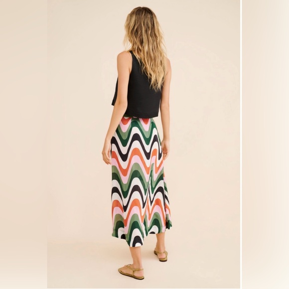 FARM Rio Wave Gradient Midi Skirt - Picture 2 of 4